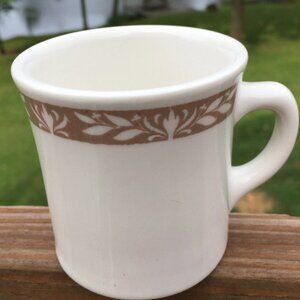 Vintage Home Laughlin Restaurant Ware Best China 3" Cup Mug Brown Leaves Pattern